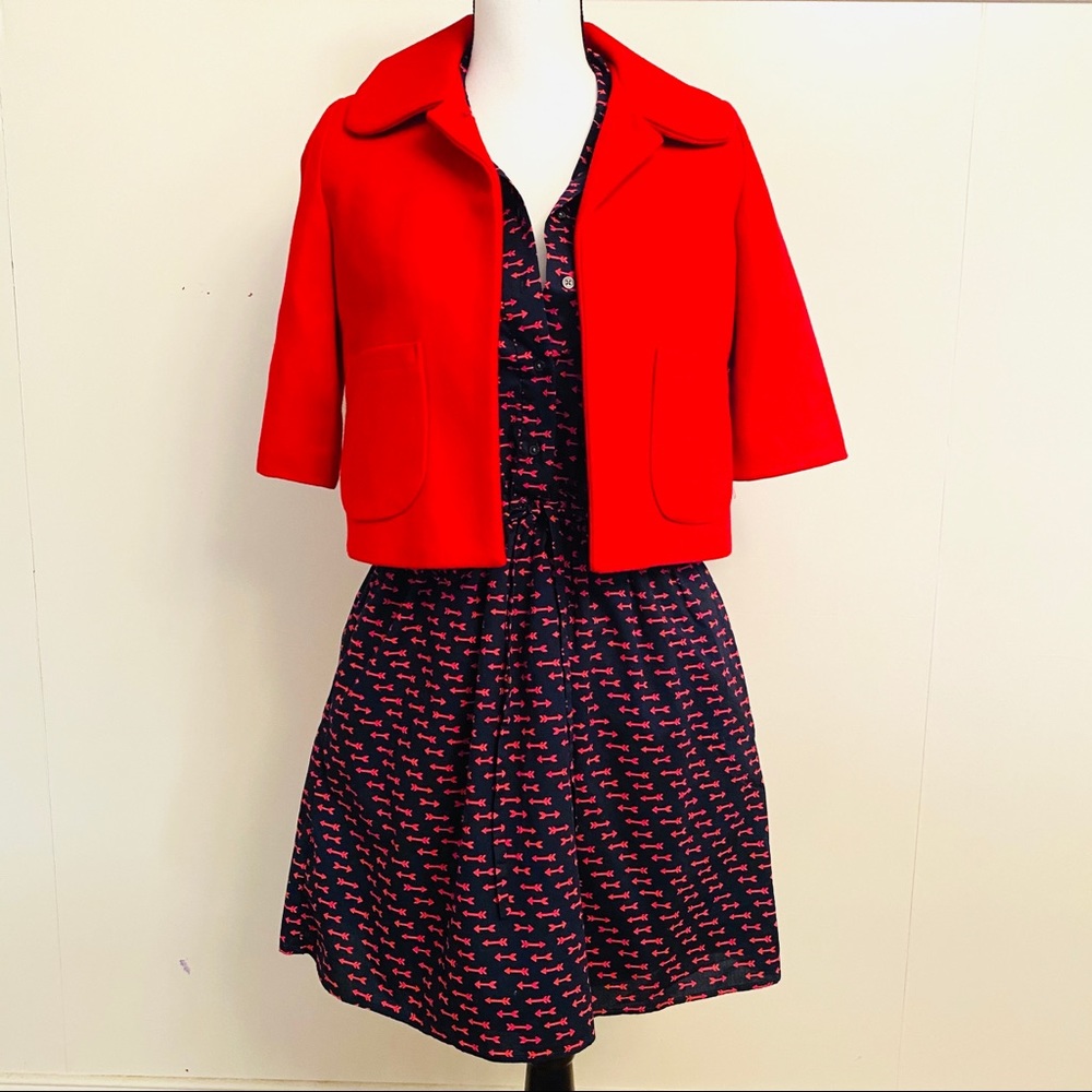 Tulle cropped 3/4 sleeve jacket in XS